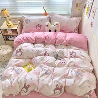 多兰诗(Duolanshi)小清新植物羊绒四件套 ins卡通田园花卉床上用品套件S 甜品驿站 1.2米 床单款 被套150*200 三件套
