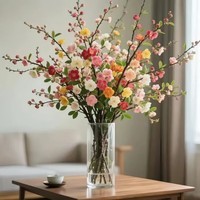 清洁z 梅花干枝多色混搭带花苞 水培干枝18枝(50-65cm)