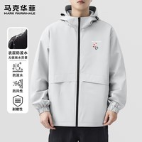 马克华菲(MARK FAIRWHALE)多功能冲锋夹克男春秋季户外防泼水抗风耐磨爬山徒步穿超实用外套 【防风防水】-灰#JMK红爱心熊 M