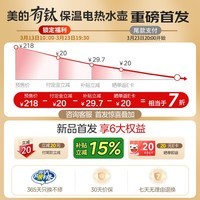 美的(Midea)电水壶电热水壶钛材质自动断电外塑内钢艺术家1.8L大容量泡茶家用一键保温 恒温MK-SH60a-Q