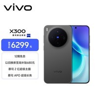 vivo X300 16GB+1TB 纯粹黑 蔡司2亿超级主摄 蔡司APO超级长焦 5年持久流畅OriginOS 6 拍照 AI手机