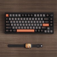 SKN青鸟75 机械键盘 三模无线客制化键盘 QMK/VIA开源改键网页驱动键盘  板簧Gasket结构键盘 玄墨—压铸【4000mAh】RGB 三模 81键