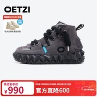 OETZI冰人 雪地靴冬季皮毛一体厚底翻毛皮棉鞋保暖男女同款丑萌大头鞋 咖色T23340130 40