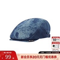 Champion冠军前进帽 男冬季新款灯芯绒 贝雷帽女复古风牛仔风 蓝色 均码