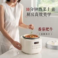 苏泊尔(SUPOR)电压力锅0氟电饭煲多功能压力锅1-3人压力煲煮饭煮粥锅火锅家用高颜值压力饭煲电饭锅 白色陶晶内胆 3L SY-30FC3006