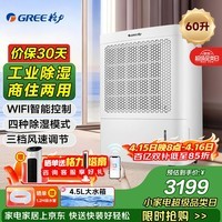 格力（GREE）除湿机家用智能wifi遥控智能低噪工业大功率抽湿机地下室除湿祛湿除潮干燥机器60升/天DH60EIA1B