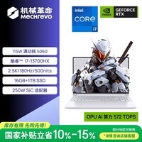 机械革命【国家补贴】极光X 酷睿i7HX 游戏本笔记本电脑(i7-13700HX 16G 1T RTX5060 2.5K屏 180Hz 白)