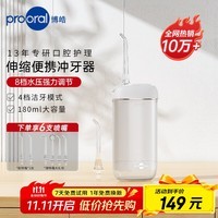 博皓（prooral） 冲牙器牙齿洗牙器家用便携式洁牙器水牙线 牙缝清洁器正畸专用剔牙神器 热门商品生日礼物 F23 海鸥灰