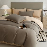 兰芮（Lanrui） 床上四件套纯棉60支新疆长绒棉亲肤裸睡全棉套件 焦糖曲奇(A类磨毛款） 1.5/1.8m床 床单款 （被套200*230cm）