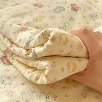 朴顿庄园A类双层纱水洗棉印花床单床单单件水洗棉被单卧室双人学生宿舍 花田萌伴 0.9床(单个床单120*230cm)