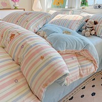 途波列加厚四件套牛奶绒保暖冬季被套床单套件加绒四件套 Sxd悦动萌宠 1.8床 床单款 (被套200*230cm) 套件