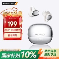 山水(SANSUI)【重磅新品】W68耳夹式蓝牙耳机 骨传导概念不入耳开放式运动跑步通话降噪长续航 送男友女友 白