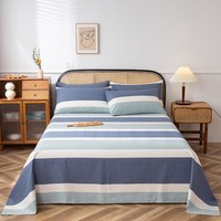 多兰诗（Duolanshi）原棉老粗布床单单件 可机洗水洗加厚被单四季床单 欢乐 230cm*120cm 【0.9米床】床单单件