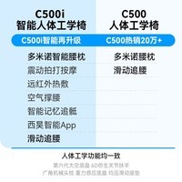 西昊C500i 高端智能人体工学椅按摩电脑椅办公椅子人工力学座椅电竞椅