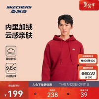 斯凯奇男女同款秋冬季加绒保温卫衣连帽套头卫衣L325U087