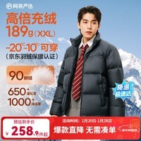 网易严选25新品90鸭绒超蓬羽绒服休闲面包服石墨烯保暖轻量抗菌防泼水 25秋冬立领-森野绿 2XL