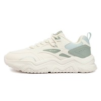 361°女鞋棉鞋加绒保暖加厚舒适革面防滑雪地靴百搭复古运动休闲鞋子女 羽毛白/浅烟绿【6738】 38