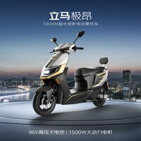 立马电动摩托车【CCTV大国品牌】极昂 77KM续航1500W电机96V20Ah铅酸电池爬坡王电动车 海岸灰