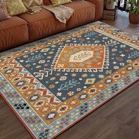 KAYE民族风波西米亚地毯沙发客厅茶几毯加厚免洗轻奢高级感卧室床边毯 BS-T24 120x160 cm