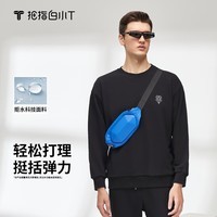 拇指白小T秋冬拒水圆领卫衣宽松潮情侣百搭易穿搭 黑色 XL