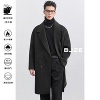 伯爵卓尔高端定织牦牛绒羊毛混纺双面呢大衣男中长款2024秋冬新款 夜霜灰 2XL