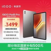 iQOO Pad5 Pro 16GB+512GB 灰晶 国家补贴 13英寸游戏电竞大屏 蓝晶×天玑9400+ 平板电脑 vivo