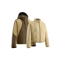 蕉下（beneunder）冲锋衣女士四合一秋冬保暖户外登山服可拆卸内胆保暖外套 松露棕-罗汉棕 M