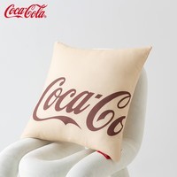 可口可乐抱枕办公室午睡沙发靠垫汽车抱枕 cocacola2009杏色 含枕芯 45*45cm一对装(磨毛款)