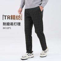 与狼共舞【防皱丨易打理】休闲裤男25冬季亲肤TR精纺厚男士长裤 深灰色 28