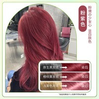 美人符染发剂染头膏植物染发膏泡泡染温和无刺激盖白发一体梳子不沾头皮 【粉紫色500ml】粉嫩少女