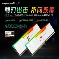 金百达(KINGBANK)32GB(16GBX2)套装 DDR5 6000 台式机内存条海力士A-die颗粒 白刃RGB灯条 C28 Deepseek硬件