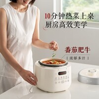 苏泊尔（SUPOR）电压力锅0氟电饭煲多功能压力锅1-3人压力煲煮饭煮粥锅火锅家用高颜值压力饭煲电饭锅 白色陶晶内胆 3L SY-30FC3006