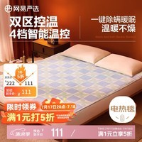 网易严选电热毯 电褥子双人 双区双控四档除螨安全可折叠 180*150cm绿色