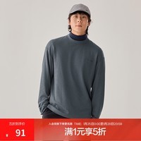 斯凯奇【梁朝伟同款】25年秋冬季新品长袖t恤男士华夫格长袖衫卫衣男 深灰色/02CF XL