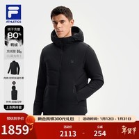 FILA 斐乐官方男士羽绒服两件套冬新款健身运动基础保暖外套 深黑-BK 2XL 185/104A/XXL