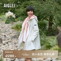 AIGLE艾高女士外套GORE-TEX冲锋衣功能面料防风防雨透汽 鸽子奶白 BE161 36