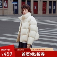坦博尔泡芙宽松羽绒服女短款秋冬小个子秋冬保暖外套TBF530378Z 知春米 M (165)