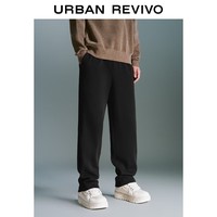 UR2026春季新款男简约休闲松紧腰抽绳保暖直筒裤UMY650024+ 黑色 30