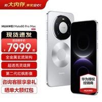 HUAWEI Mate 80 Pro Max 全金属玄武架构 超透亮灵珑屏鸿蒙手机华为mate80promax官方正品 极地银 16GB+512GB 官方标配