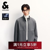 杰克·琼斯(JACK&JONES)男装25年秋冬季软壳外套男士立领防泼水户外加绒保暖休闲夹克外套 E00烟熏珍珠 M (175)偏大,建议拍小一码
