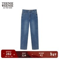 Teenie Weenie小熊女装简约利落通勤时髦牛仔裤秋季宽松休闲长裤女 浅蓝色 S (160)