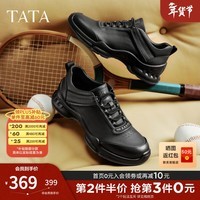 他她（TATA）男鞋2026春季商场同款舒适百搭休闲鞋黑色运动鞋VQP01AM6 黑色（单里） 41