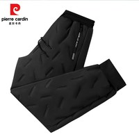 皮尔卡丹（pierre cardin）2025冬季羊羔绒加绒休闲裤男士直筒长裤加肥加大码保暖运动男裤 黑色 【束角单件】 L 【尺码偏小】