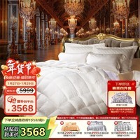 富安娜 羽绒被95%白鹅绒抗菌羽绒被子 冬季被芯1000g填充203*229cm香榭