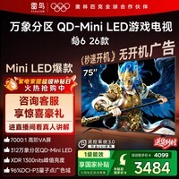 FFALCON雷鸟鹤6 26款 75英寸 万象分区QD-MiniLED1300nits 高阶VA安桥音响288Hz高刷 平板游戏电视75R69A