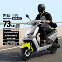新日（Sunra）电动摩托车 飞豹6块铅酸天能电池72v续航73km踏板电车家用通勤代步电摩电动车电瓶车灰