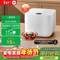 米家小米电饭煲家用2-3人 智能微压IH多功能电饭锅煮饭 厚釜内胆不粘锅一级能效带蒸笼3升