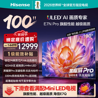 海信电视100E7N-PRO 100英寸信芯芯片H6 U+Mini LED黑曜屏Pro 330Hz高刷DeepSeekAI智能 100英寸