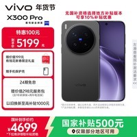 vivo X300 Pro 12GB+256GB 纯粹黑 蔡司2亿APO超级长焦 蓝图影像双芯 5年持久流畅OriginOS 6 AI手机