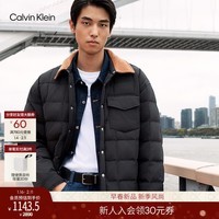 Calvin KleinJeans秋冬男士轻薄绗缝ck撞色灯芯绒衬衫领巴恩风宽松羽绒服外套